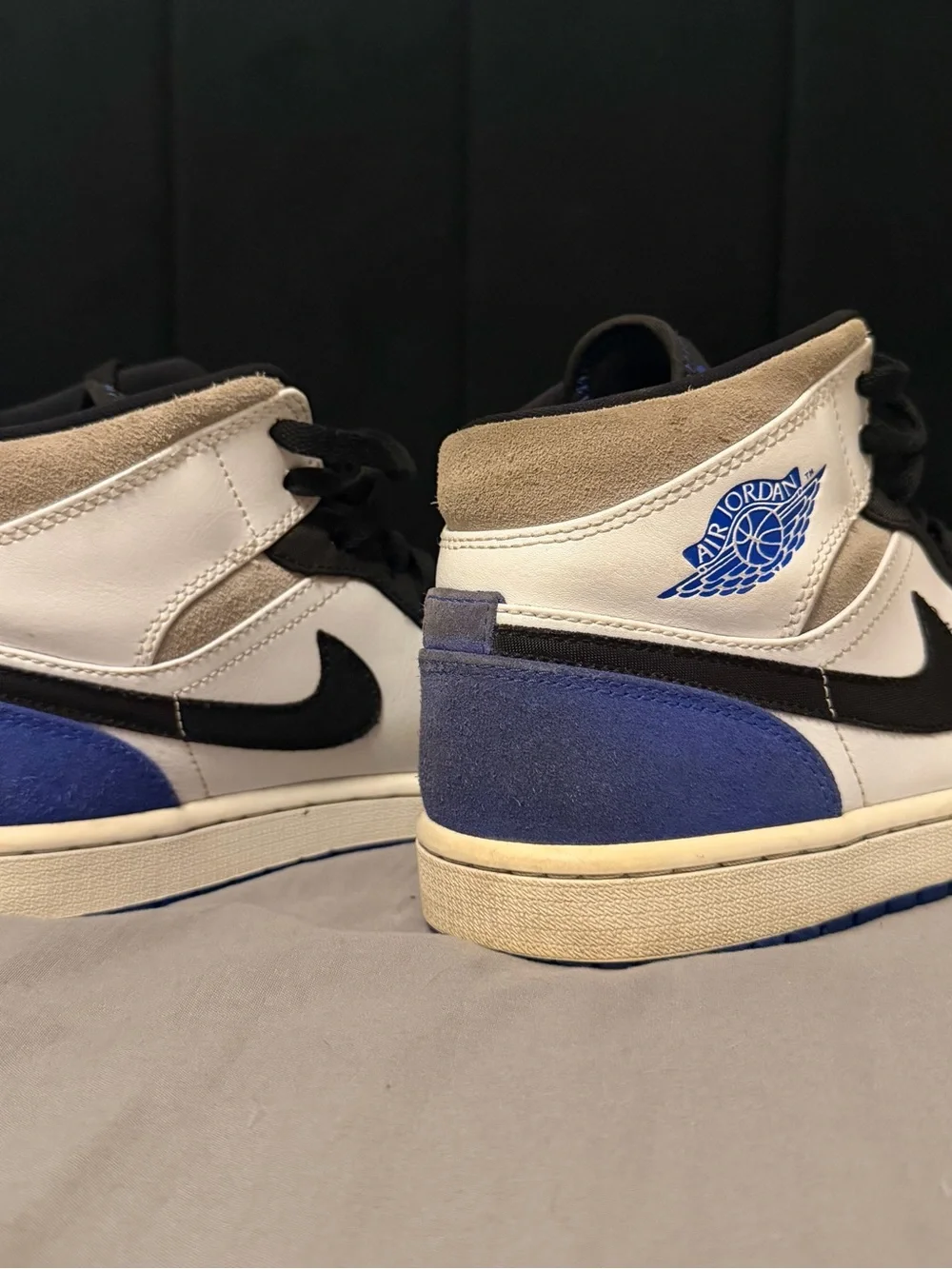 Jordan Men's Sneakers in White, Black & Blue